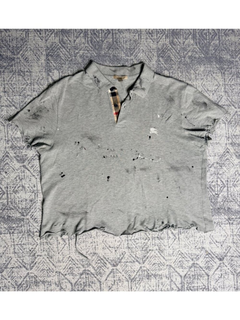 Burberry x Dro Lab Custom 1/1 Reworked Distressed Polo